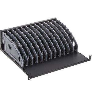 Estantería para armario rack 19" con 12 divisiones para ordenador portátil o tablet 360 mm