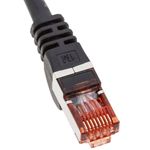 Cable extensor S/FTP Cat. 6 LSZH para fijación a panel macho a hembra negro de 1 m - RJ08700 - 02