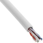 Bobina de cable de red ethernet Cat. 6 UTP de 305 m CCA rígido de color blanco para exterior - LM09600 - 02