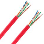 Bobina de cable de red LAN UTP categoría cat.6 23AWG CCA rígido rojo 305 m - LN09500 - 07