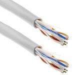 Bobina de cable de red ethernet Cat. 6 UTP CCA de 100 m rígido de color blanco - LQ05300 - 01