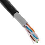 Bobina de cable de red ethernet Cat. 6 UTP CCA de 100 m de color negro para exterior - LQ09300 - 02