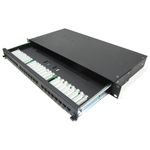 Patch panel de 24 RJ45 Cat.5e UTP 1U negro en cajón extraible Reacondicionado - SA04F00 - 02