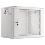 Armario Rack mural 19" 9U F450 600x450x512mm pared desmontado DIY blanco Lanberg - WK32000 - 01