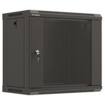 Armario rack mural 19'' 9U 540x350x500mm negro pared desmontado DIY Lanberg - WN11200 - 01