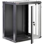 Armario rack mural 19'' 15U 600x450x770mm pared negro SOHORack GO montado - WK01500 - 02