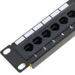 Patch panel 10" para armario rack 12-Port RJ45 Cat.6 UTP 1U - TR03400 - 03