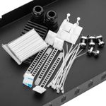Patch Panel de fibra Óptica 1U negro de 24 SC Simplex o 24 LC duplex - FQ00400 - 06
