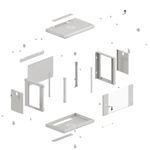 Armario rack mural 19'' 4U 540x350x281mm blanco pared desmontado DIY Lanberg - WN11300 - 03