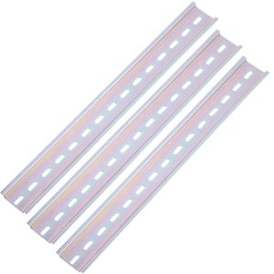 Pack de 3 carriles DIN color zinc de 300mm perforado raíl de 35x7mm
