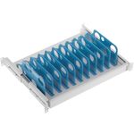 Estantería extraible para armario rack 19" con 10 divisiones para ordenador portátil o tablet 350 mm - RB02200 - 03