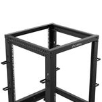 Armario Rack abierto fondo ajustable 19" 15U F600 600x600x1100mm desmontado DIY negro Lanberg - WL58500 - 06