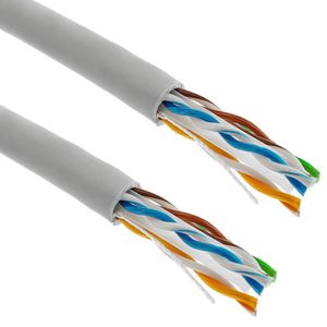 Bobina de cable de red ethernet Cat. 6 UTP de 305 m rígido de color gris