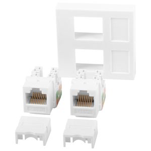 Módulo 45x45mm 2 x Keystone RJ45 Cat.6 UTP color blanco WS-4545-2XRJ45K-W