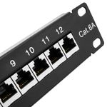 Patch panel 10" para armario rack 12 puertos RJ45 Cat.6A FTP 1U - TR03500 - 07