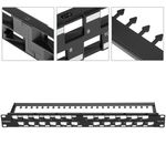 Patch panel de 24 RJ45 Cat.6a UTP 1U negro con peine - RC03400 - 02