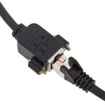 Cable extensor S/FTP Cat. 6 LSZH para fijación a panel macho a hembra negro de 3 m - RJ08900 - 03