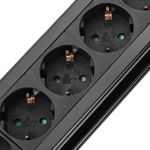 Regleta de enchufes 10 schuko con interruptor y protección sobretensiones negro (1.5m cable) - CA00600 - 03