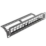 Patch panel configurable para keystone 10" de 12 RJ45 con peine FTP y UTP1U Lanberg PPKS-9112-B - RD13500 - 01