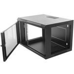 Armario rack mural 19'' 6U 600x300x372 mm de pared SOHORack de RackMatic de color negro RAL 9005 - WM43100 - 03