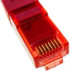 Cable de red ethernet Cat. 6a UTP de 0,25 m de color rojo ultra flexible - LJ10000 - 02