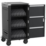 Carro de carga y transporte para 30 ordenador portátil, notebook y tablet negro montado - WM05400 - 02