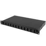 Patch panel para rack 19" 1U 12 SC duplex o LC quad - FQ10100 - 06