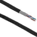 Bobina de cable de red ethernet Cat. 6 UTP CCA de 100 m de color negro para exterior - LQ09300 - 01