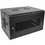 Armario rack mural 19" 6U 600x450x370 mm pared negro SOHORack rejilla - WY02200 - 01