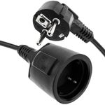 Prolongador de cable eléctrico schuko macho a hembra de 2 m negro - CH00600 - 01