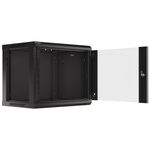Armario Rack mural 19" 9U F450 600x450x512mm pared desmontado DIY negro Lanberg - WK31900 - 03