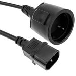 Cable de alimentación eléctrico IEC-60320 C14 a schuko hembra de 1.8m - FA09200 - 01
