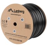 Bobina de cable de red ethernet Cat. 6 FTP de 305 m rígido de color negro para exterior fluke tested LCF6-21CU-0305-BK - LM19300 - 02