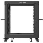 Armario Rack abierto fondo ajustable 19" 12U 600x600x1100mm desmontado DIY negro Lanberg - WL58400 - 02