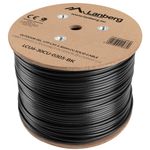 Bobina de cable de red ethernet Cat. 6 UTP de 305 m rígido de color negro para exterior fluke tested LCU6-30CU-0305-BK - LN14300 - 01