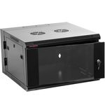 Armario rack mural 19'' pivotante 6U 600x550x360mm pared negro SOHORack GO montado - WK04200 - 01