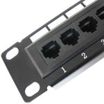 Patch panel 10" para armario rack 12-Port RJ45 Cat.5e UTP 1U - TR03200 - 04