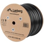 Bobina de cable de red ethernet Cat. 6 UTP de 305 m rígido de color negro para exterior fluke tested LCU6-30CU-0305-BK - LN14300 - 02