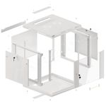 Armario Rack mural 19" 9U F600 600x600x512mm pared desmontado DIY blanco Lanberg - WK36900 - 02