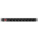 Regleta de enchufes para armario rack 19" 1U con 8 schuko e interruptor - RE08200 - 08