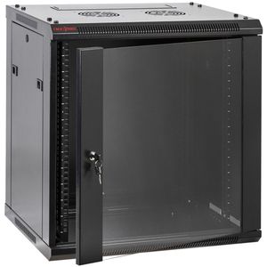 Armario rack mural 19" 12U 600x600x640mm pared negro SOHORack GO montado