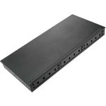 Patch panel rack 19" de fibra óptica 1U negro de 12 puertos ST - FQ00200 - 01
