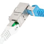 Conector keystone RJ45 a RJ45 Cat.5E FTP color plata de Lanberg KSF5-3090 - RD17000 - 03