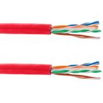 Bobina de cable de red LAN UTP categoría cat.6 23AWG CCA rígido rojo 305 m - LN09500 - 09