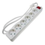 Regleta de enchufes 6 schuko 16A 250V blanca con interruptor y cable de 1.5m - IA03500 - 01