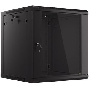 Armario Rack mural 19" 12U F600 600x600x645mm pared desmontado DIY negro Lanberg