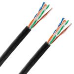 Bobina de cable de red LAN UTP categoría cat.6 23AWG CCA rígido negro 305 m - LN09000 - 07