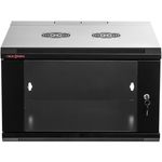 Armario rack mural 19'' pivotante 6U 600x550x360mm pared negro SOHORack GO montado - WK04200 - 02
