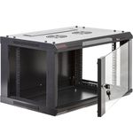 Armario rack mural 19'' 6U 600x600x370mm pared negro SOHORack GO montado - WK02200 - 02