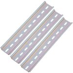 Pack de 3 carriles DIN color zinc de 200mm perforado raíl de 35x7mm - MF08400 - 01